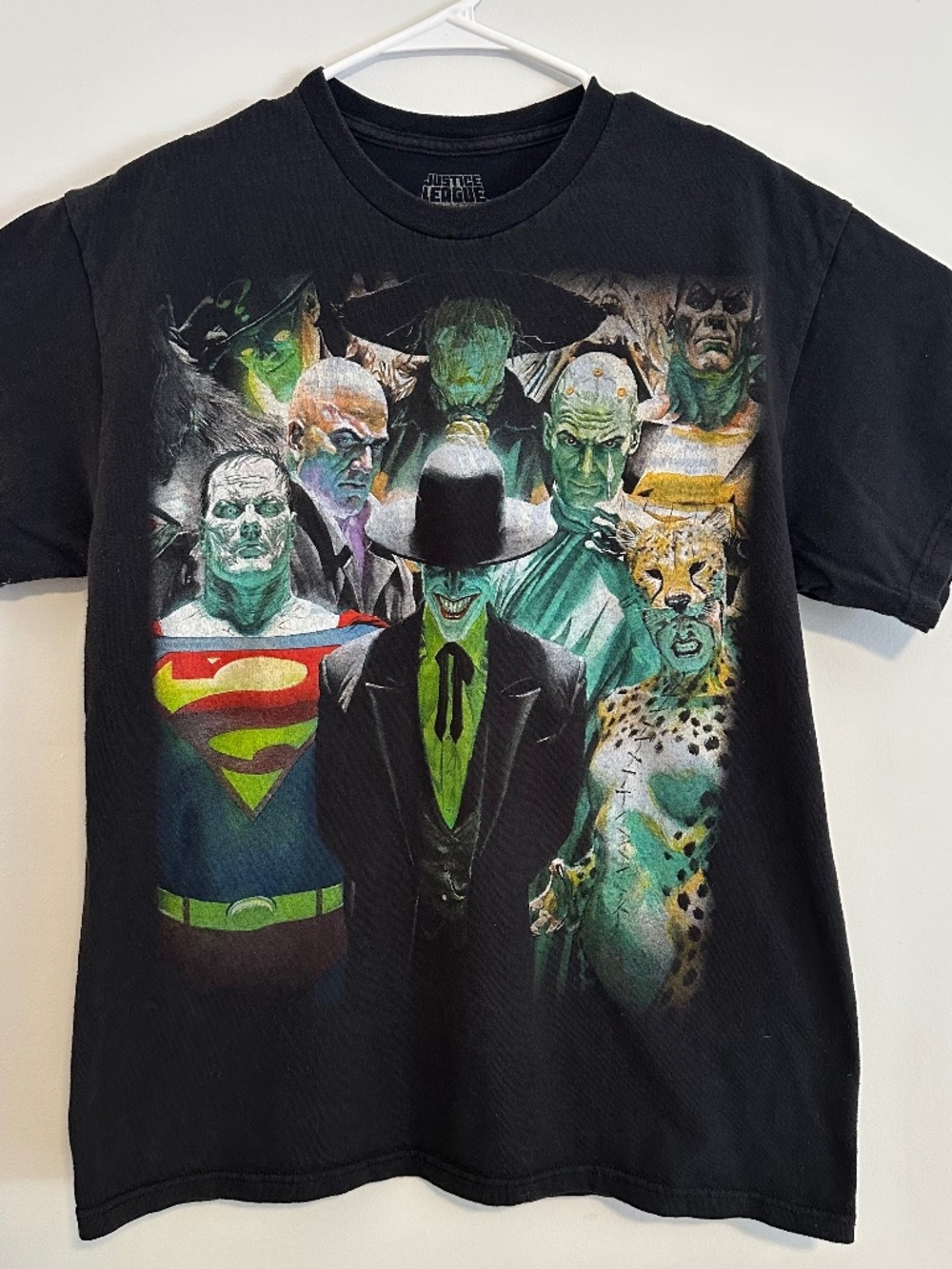 Justice League DC Villains Graphic Print T-Shirt Large Black Y2K Short Sleeve